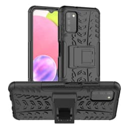 Iskunkestävä kuori jalustalla Samsung Galaxy A03s - Musta