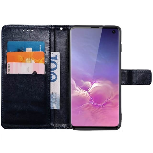 Lompakkokotelo 3-kortti Samsung Galaxy S10 - Tummansininen