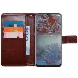 Lompakkokotelo 3-kortti Nokia G10 - Ruskea