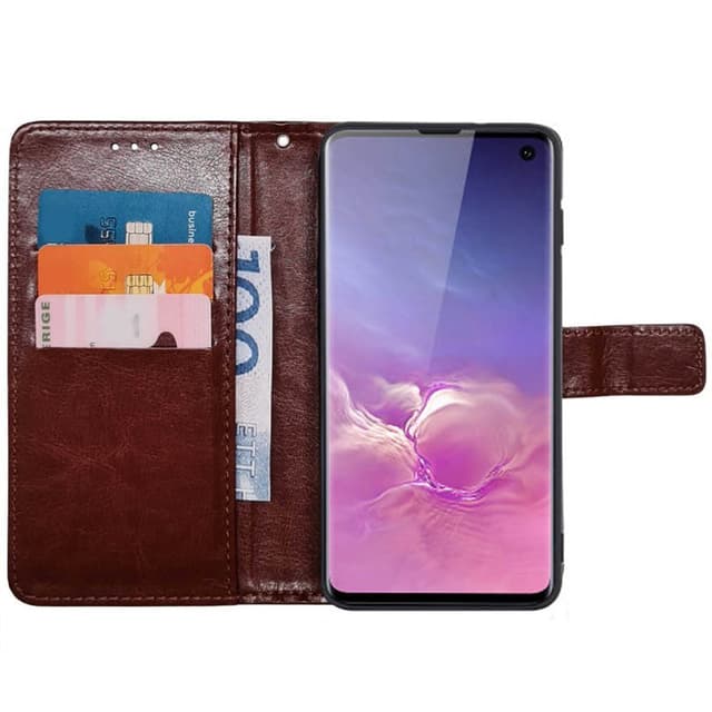 Wallet cover 3-kort Samsung Galaxy S10 - Brun