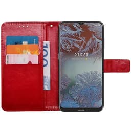 Lompakkokotelo 3-kortti Nokia G10 - Punainen