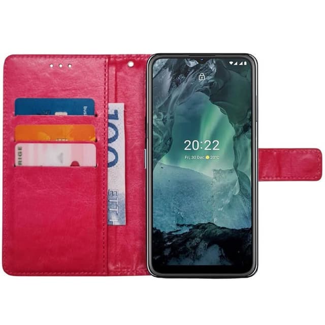 Wallet cover 3-kort Nokia G11 - Lyserød