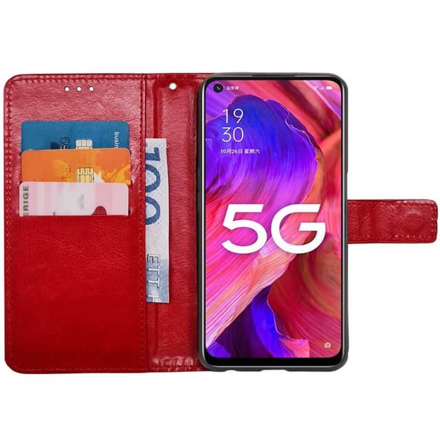 Wallet cover 3-kort Oppo A54 5G - Rød