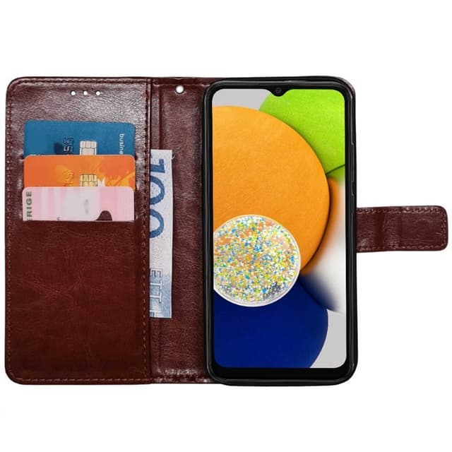 Mobilplånbok 3-kort Samsung Galaxy A03s - Brun