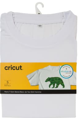 Cricut Infusible Ink hvit t-skjorte for menn (S)