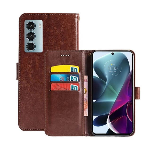 Lommebokdeksel 3-kort Motorola Edge S30  - brun
