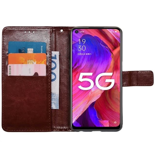 Wallet cover 3-kort Oppo A54 5G - Brun