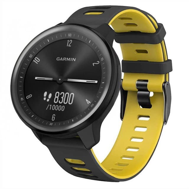 Twin Sport Rannekoru Garmin Vivomove Sport - Musta/keltainen