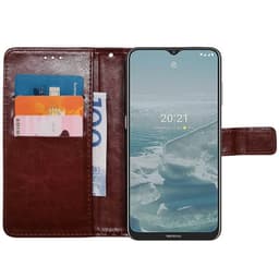 Lompakkokotelo 3-kortti Nokia G20 - Ruskea