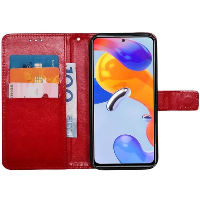 Mobil lommebok 3-kort Xiaomi Redmi Note 11 Pro 5G - Rød