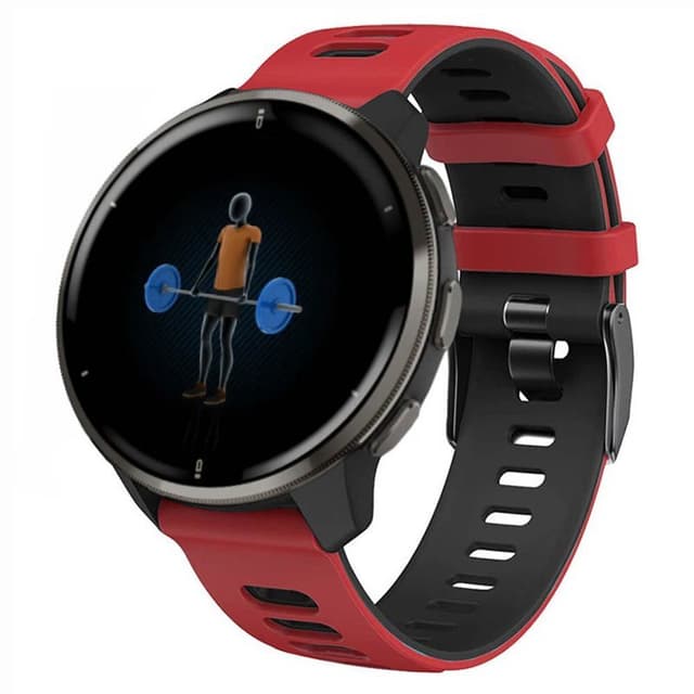 Twin Sport Armbånd Garmin Venu 2 Plus - Rød/sort