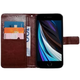 Lompakkokotelo 3-kortti Apple iPhone SE 2022 - Ruskea