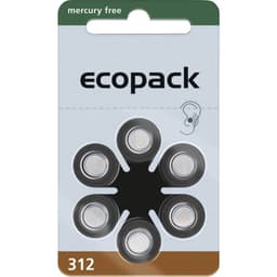 ecopack ECO312 Knappcell ZA 312 Zink-luft 161 mAh 1.4 V