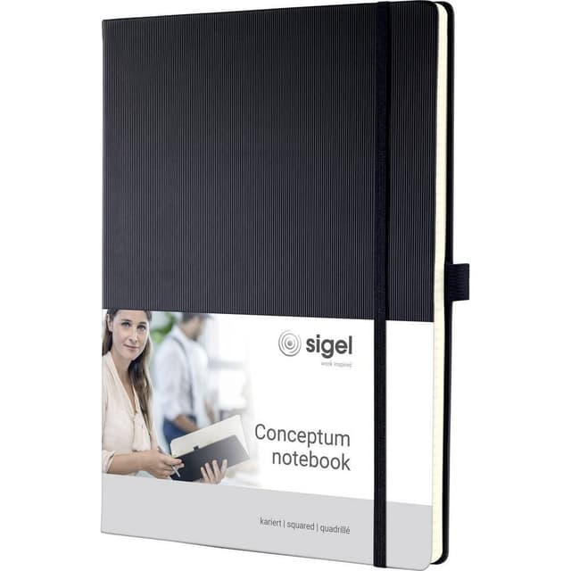 Sigel anteckningsbok Conceptum/CO111 A4 h svart 80 g