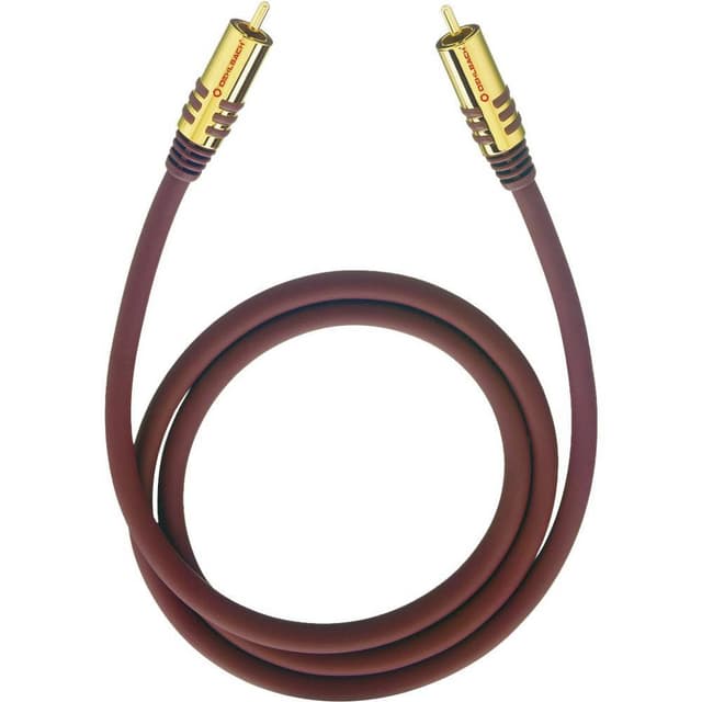 Phono Audio Tilslutningskabel [1x Cinch-stik - 1x Cinch-stik] 2.00 m Bordeaux forgyldte stik Oehlbach NF Sub