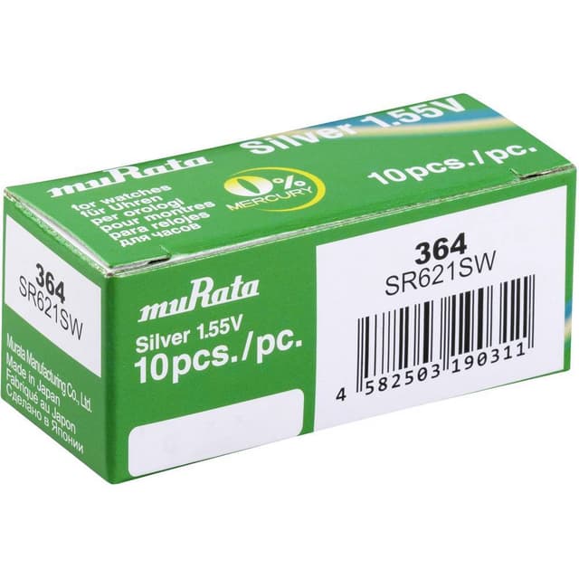 Murata SR621SW-PBWW Knappcell 364 Silveroxid 18 mAh