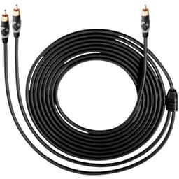 Oehlbach 151 Phono Audio Tilslutningskabel [1x Cinch-stik - 2x Cinch-stik] 5.00 m Sort forgyldte stik