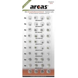Arcas Knappcells-set Vardera 8x AG1, AG3, AG4, AG13,