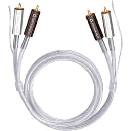 Phono Audio Tilslutningskabel [2x Cinch-stik - 2x Cinch-stik] 1.00 m Transparent forgyldte stik Oehlbach Silver Express