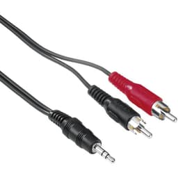 Hama 78479 Phono / Jack Audio Tilslutningskabel [2x Cinch-stik - 1x Jackstik 3,5 mm] 3.00 m Sort