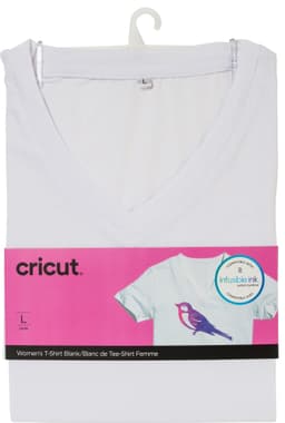 Cricut infusible ink hvit t-skjorte for damer (L)