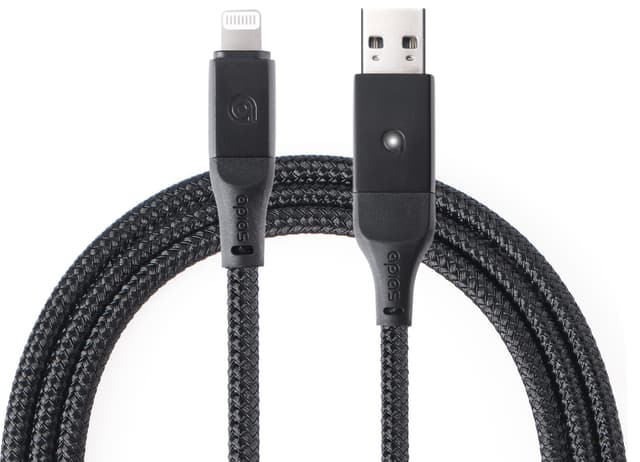 apias Smart USB til Lightning ladekabel 2 m (sort)