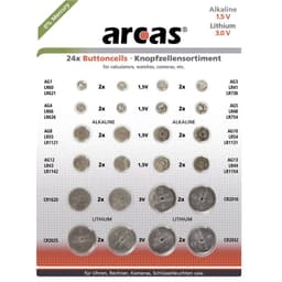 Arcas Knappcells-set Vardera 2x AG1, AG3, AG4, AG5,