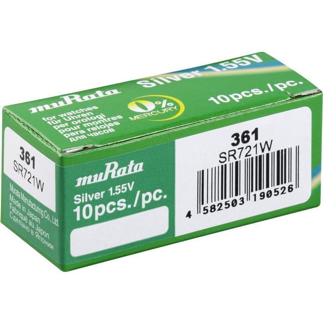 Murata SR721W-PBWW Knappcell 361 Silveroxid 25 mAh 1.55