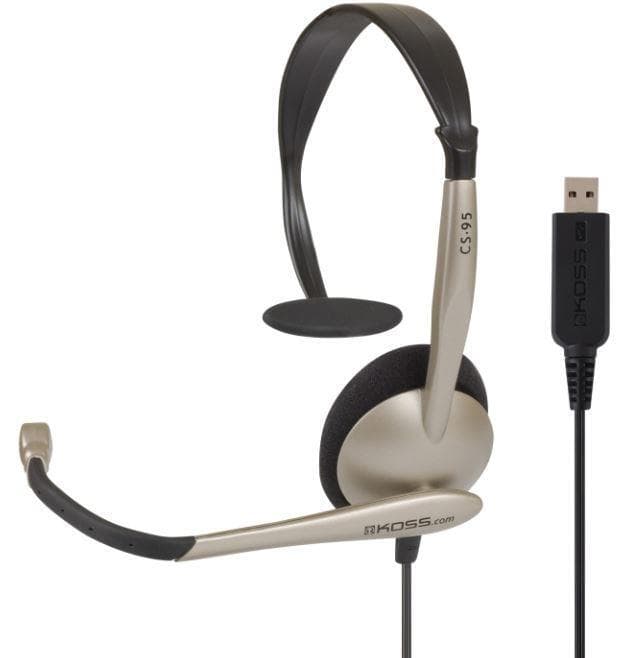 Koss-hovedtelefoner CS95 USB-hovedbånd/on-ear, USB, mikrofon, sort/guld,