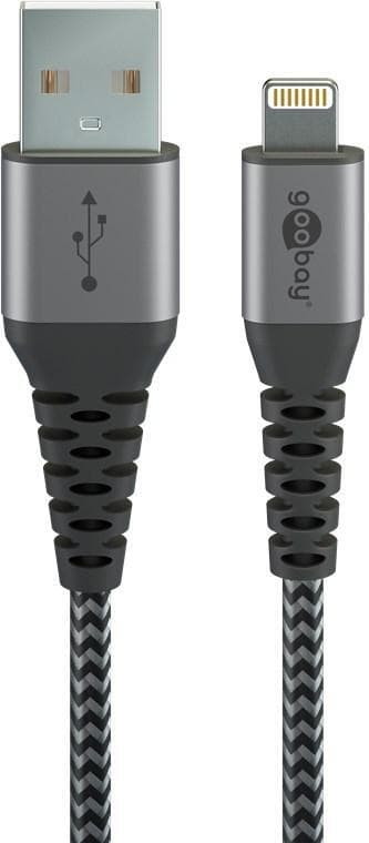 Lightning USB-C ""lader og synkroniserer helmetallkabel