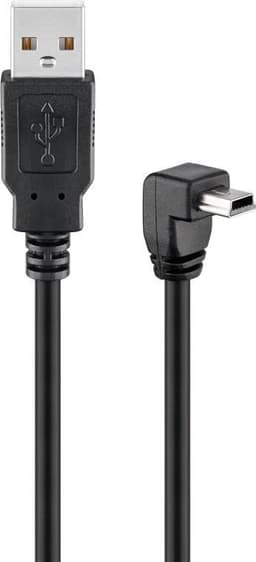 Goobay USB 2.0 høyhastighetskabel 90°, svart