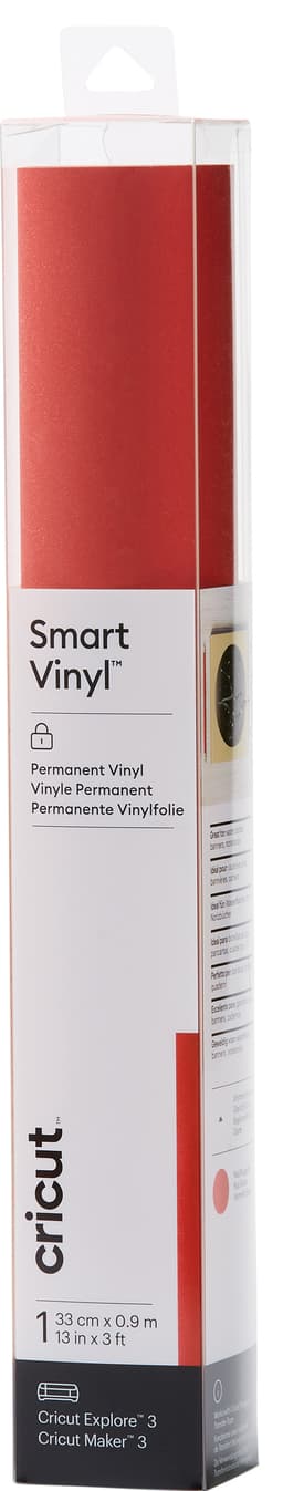 Cricut Smart Vinyl Permanent arkki 33 x 91 cm (kimmeltävä punainen)