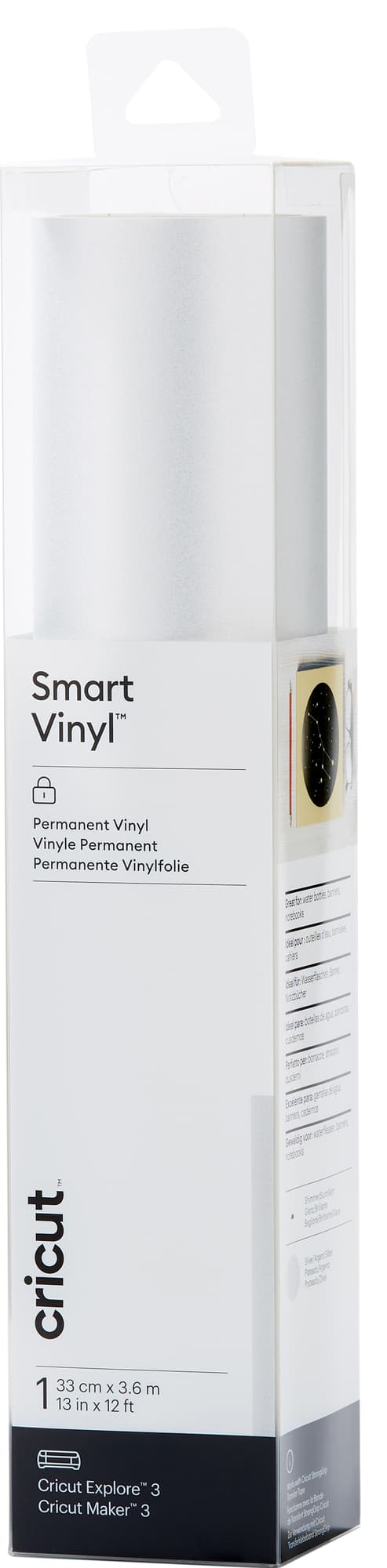 Cricut Smart Vinyl Permanent ark 33 x 366 cm (glitrende sølv)