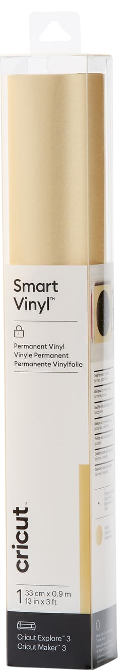 Cricut Smart Vinyl Permanent arkki 33 x 91 cm (kimmeltävä kulta)