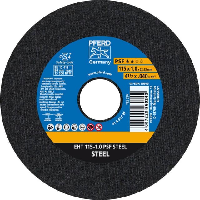 PFERD Psf Steel 61730010 Separationspår rakt 115 mm