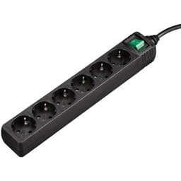 Hama 121916 Förgreningsdosa med brytare 6x Svart