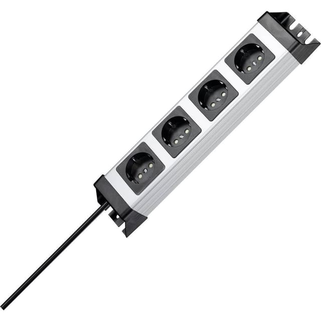 Kopp 226120010 Stikdåseliste Grå, Sort Stik med jordkontakt 1 stk