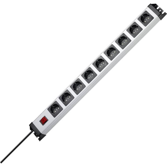 Kopp 227020018 Stikdåse med afbryder 9x Grå, Sort Stik