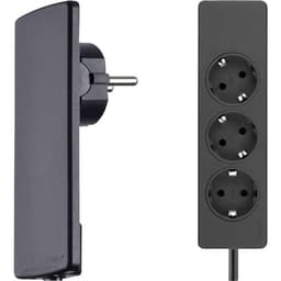 EVOline 151000156100 Grenuttag 3x Svart Skyddskontakt