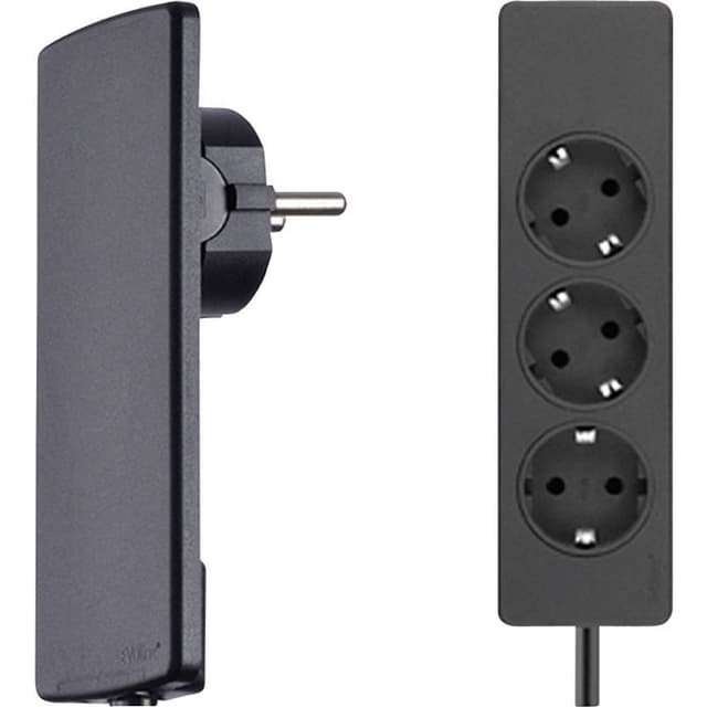 EVOline 151000156100 Stikdåseliste 3x Sort Stik med