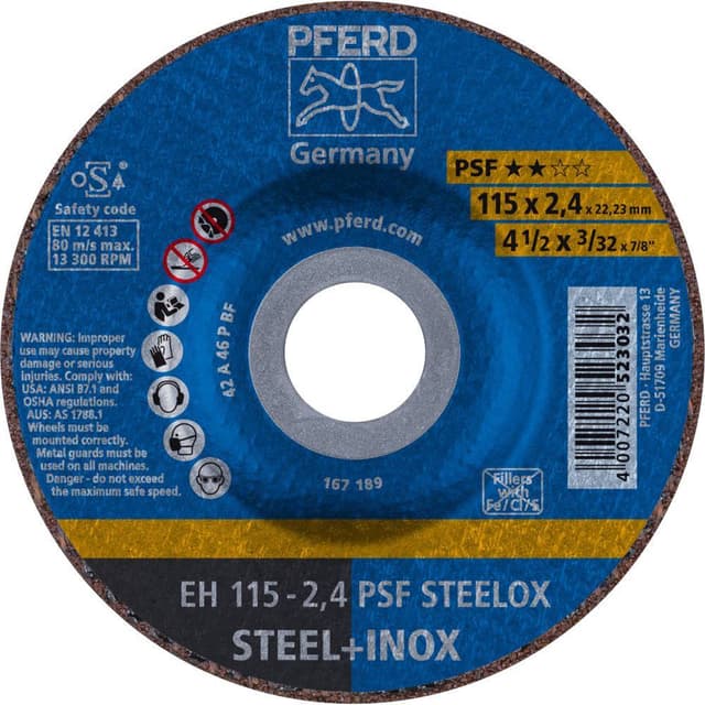 PFERD PSF STEELOX 61740326 Kapskiva bockad 115 mm 22.23