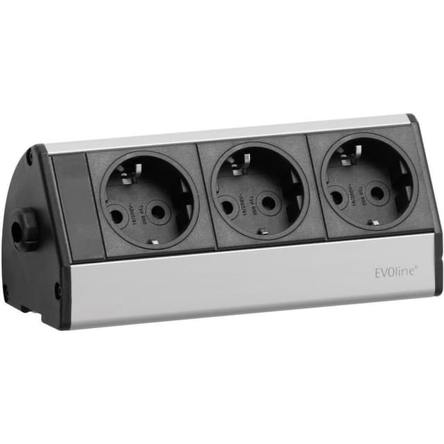 EVOline 93000393 Grenuttag Svart, Silver Skyddskontakt