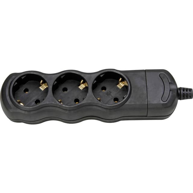 Kopp 120305001 Stikdåseliste 3x Sort Uden stik 1 stk