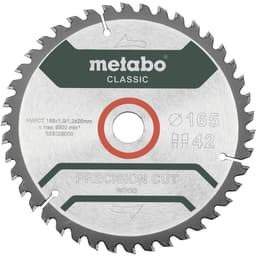 Metabo Precision cut Wood - Classic 165X20 Z42 WZ 5°