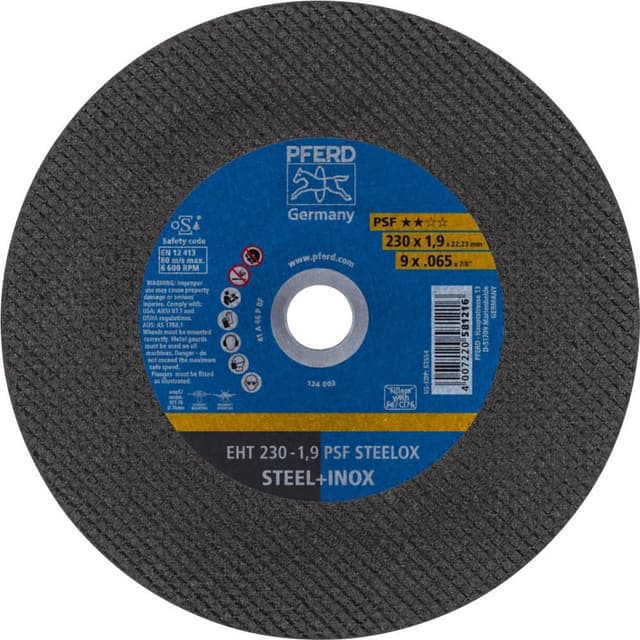 Separationspår rakt 230 mm 22.23 mm PFERD PSF STEELOX