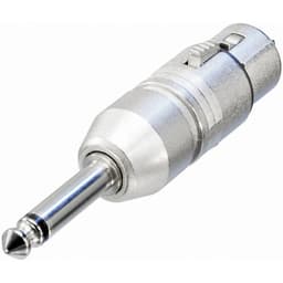 XLR-adapter XLR-honkontakt - Teleplugg 6.35 mm Mono