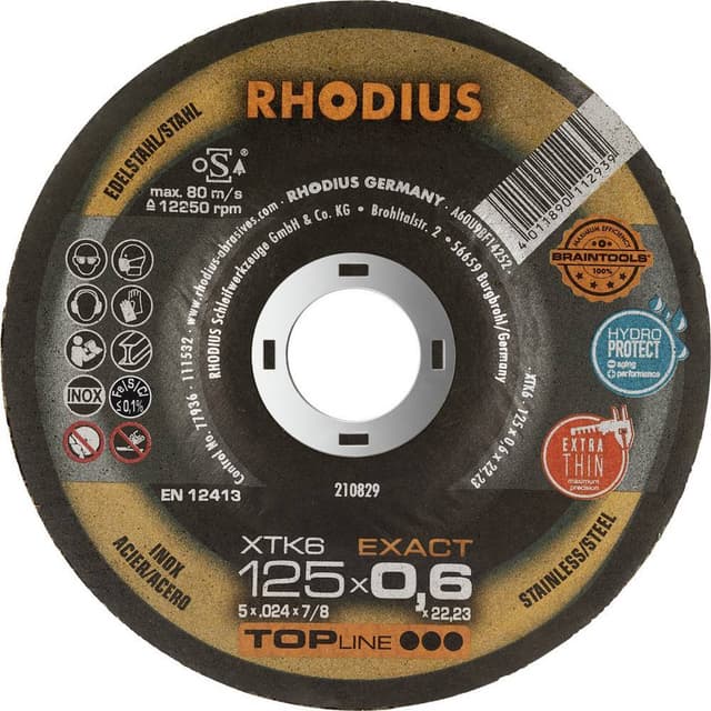Kapskiva bockad 125 mm 22.23 mm Rhodius XTK6 EXACT BOX