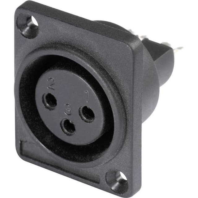 Hicon HI-X3DF-P HI-X3DF-P XLR-kontakter Flänsanslutning
