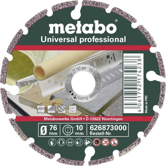 Diamantkapskiva 1 st 76 mm 10 mm Metabo UP Professional