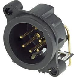 Neutrik NC5MAH XLR-stik Flangestik, kontakter vinklet